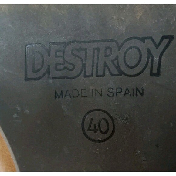 Vintage Destroy Leather Boots Size EU 40  Y2k Made In Spain Brown - Picture 9 of 10